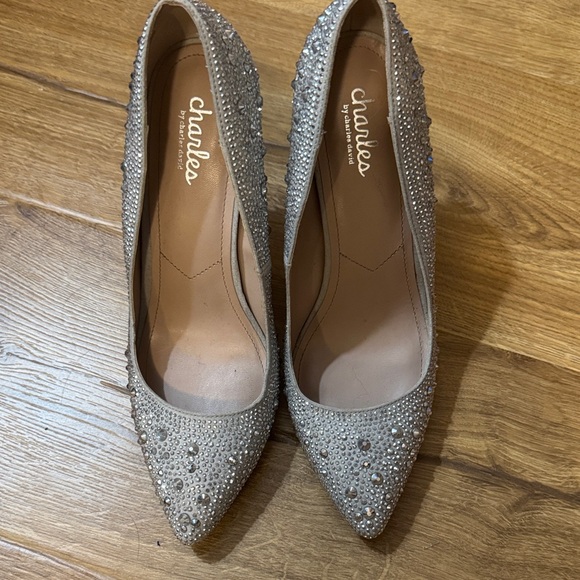 Charles by Charles David Glittering Silver Heels - Picture 2 of 5